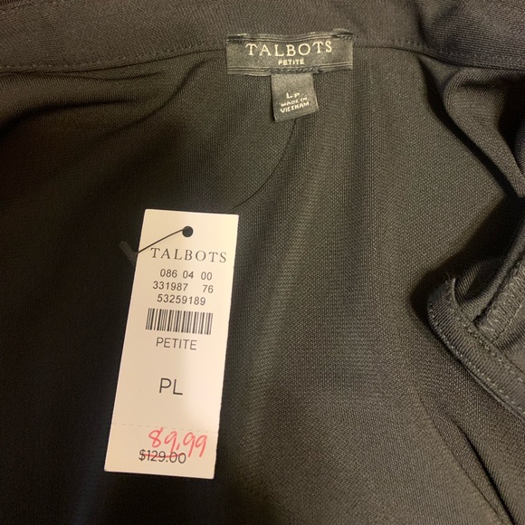 Talbots PL Black sleeveless dress with white trim. - Picture 2 of 3